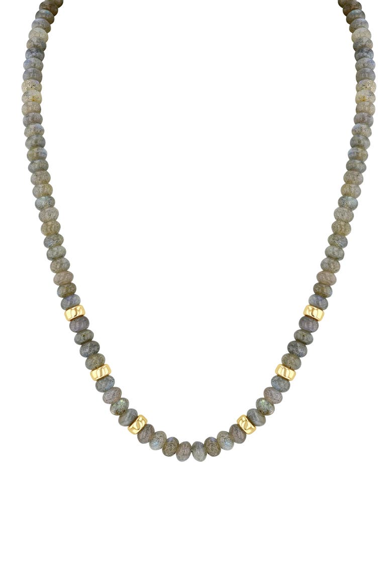 Labradorite Beaded Necklace, Main, color, 14KYG