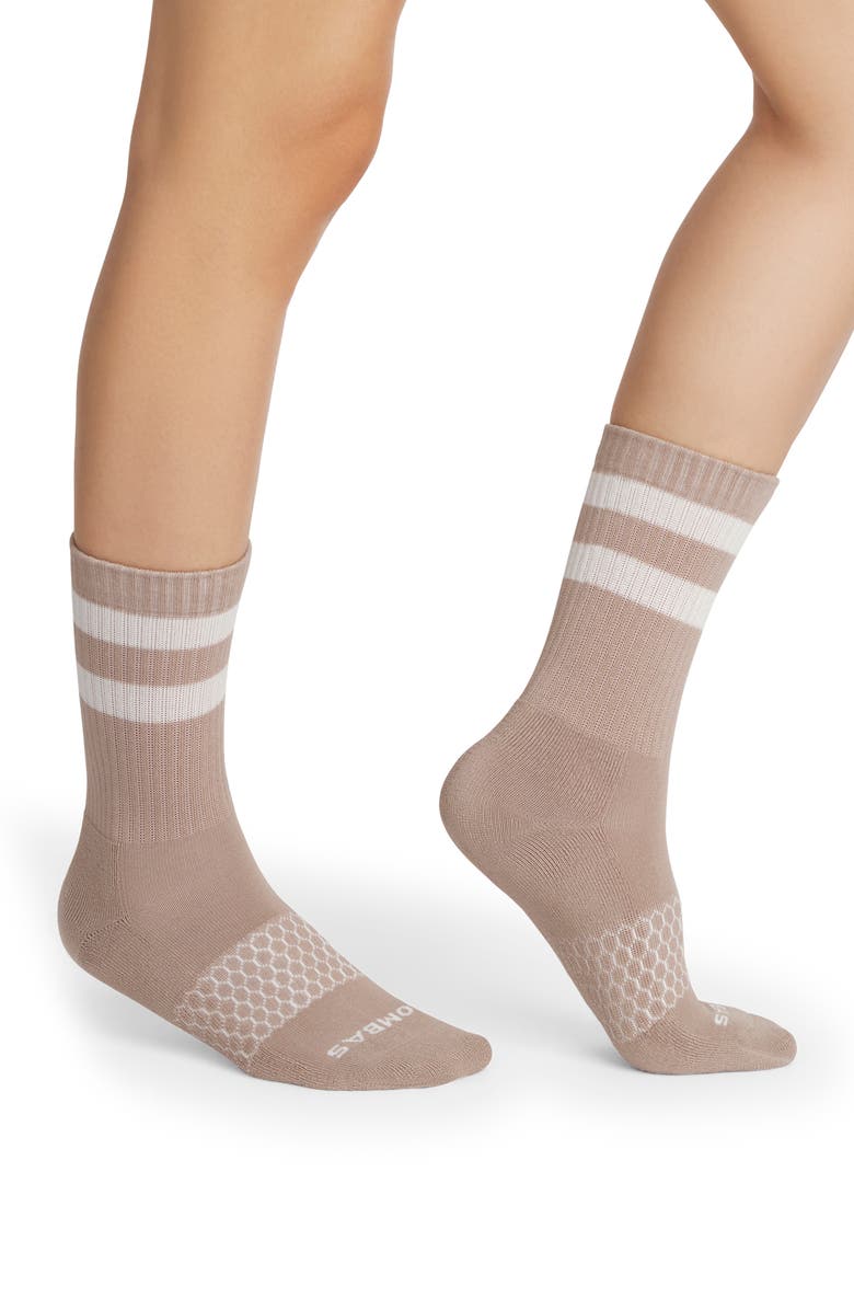 Bombas Vintage Stripes Half Calf Socks, Main, color, Natural