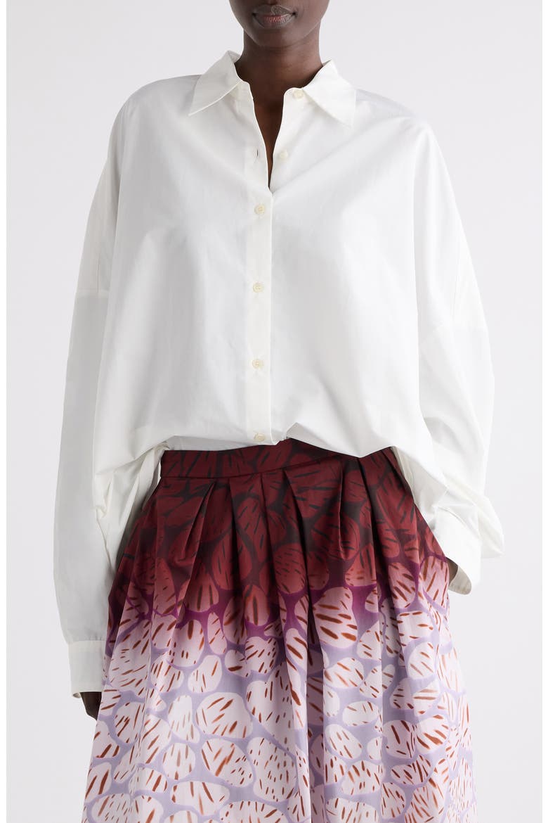Casia Oversize Button-Up Shirt, Main, color, WHITE