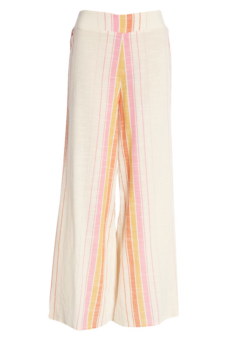 Locals Only Stripe Wide Leg Pants, Alternate, color, BONE