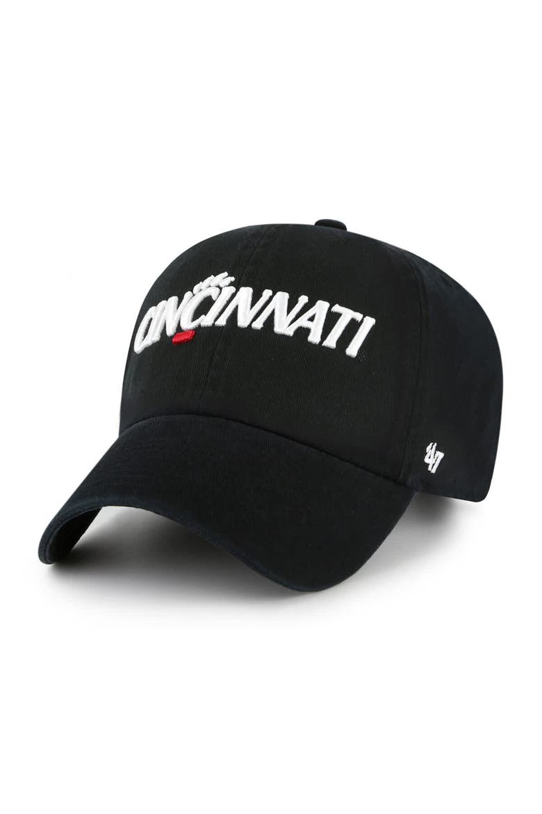 Men's '47 Black Cincinnati Bearcats Clean Up Adjustable Hat, Main, color, Black