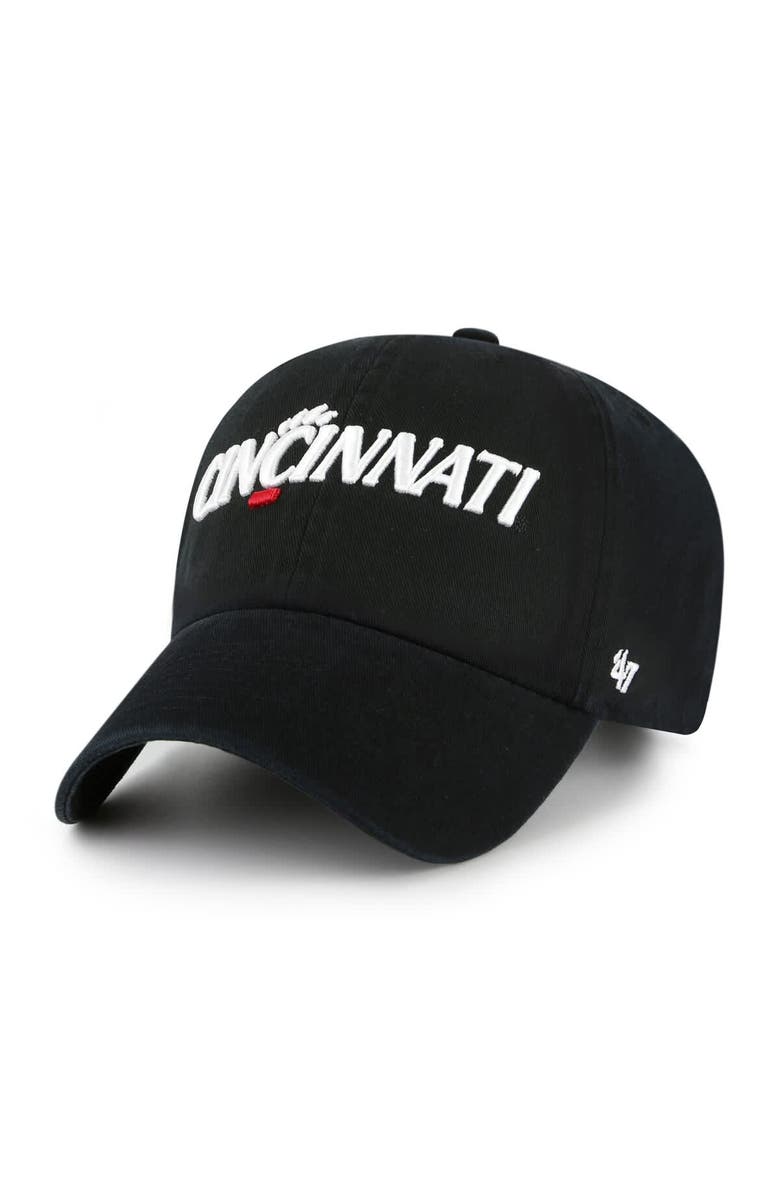 '47 Men's '47 Black Cincinnati Bearcats Clean Up Adjustable Hat, Main, color, Black