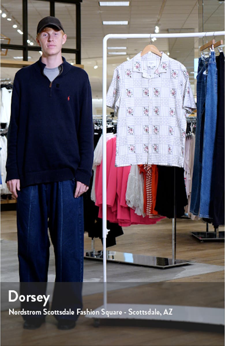 Didcot Embroidered Short Sleeve Cotton & Linen Button-Up Shirt, sales video thumbnail