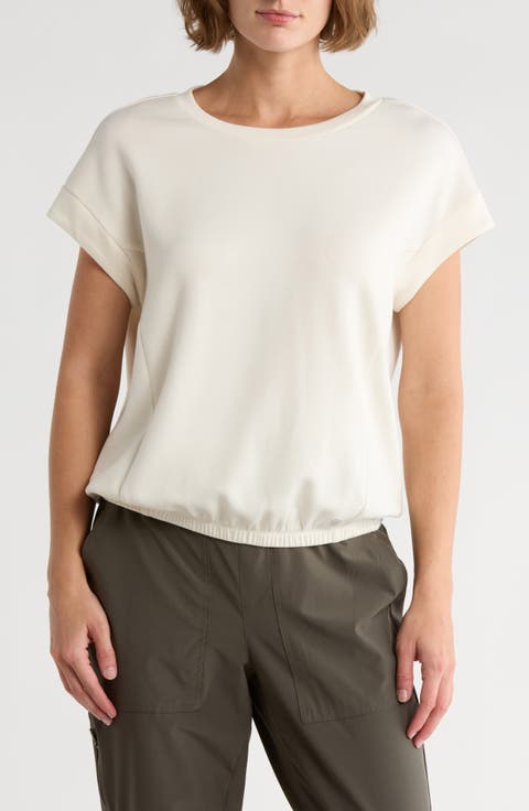 Dolman Sleeve Scuba Knit Top