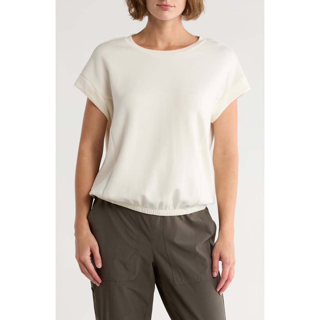 Apana Dolman Sleeve Scuba Knit Top In White