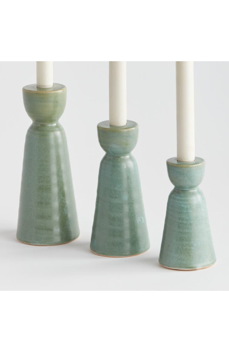 Napa Home & Garden Libbey Taper Candle Holders, Alternate, color, Green