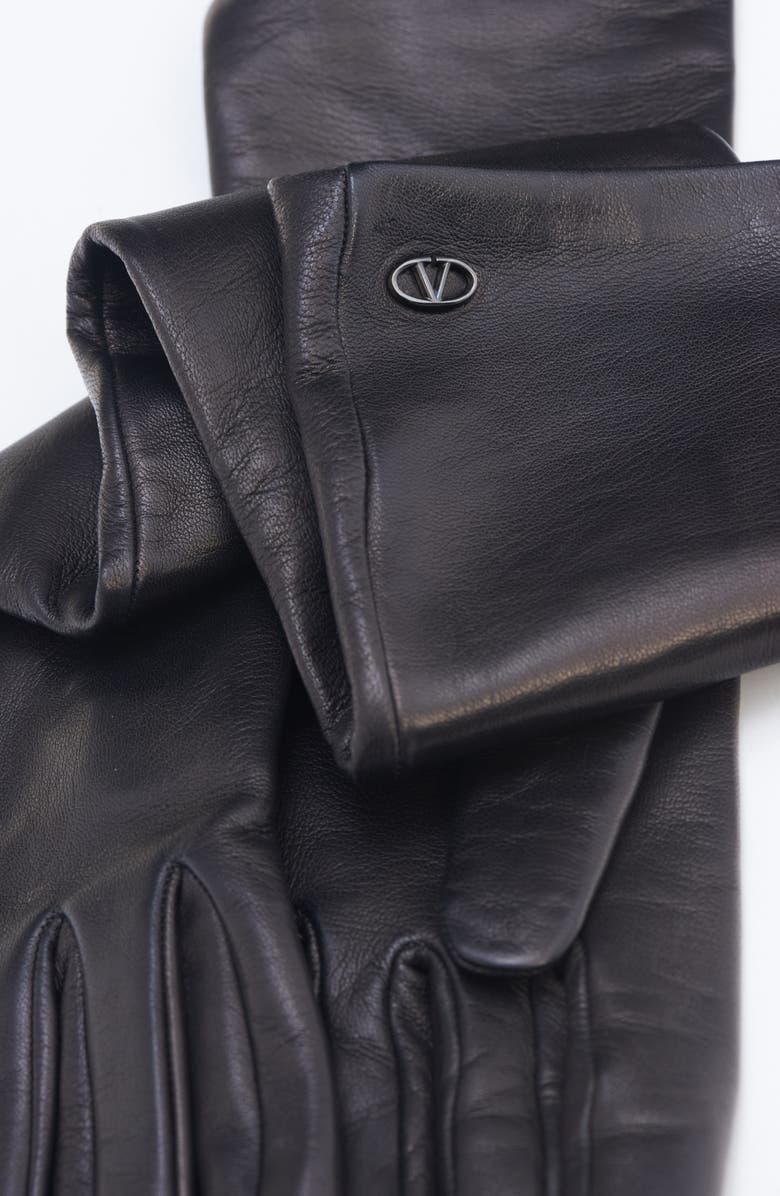 Valentino Garavani VLOGO Long Leather Gloves, Alternate, color,