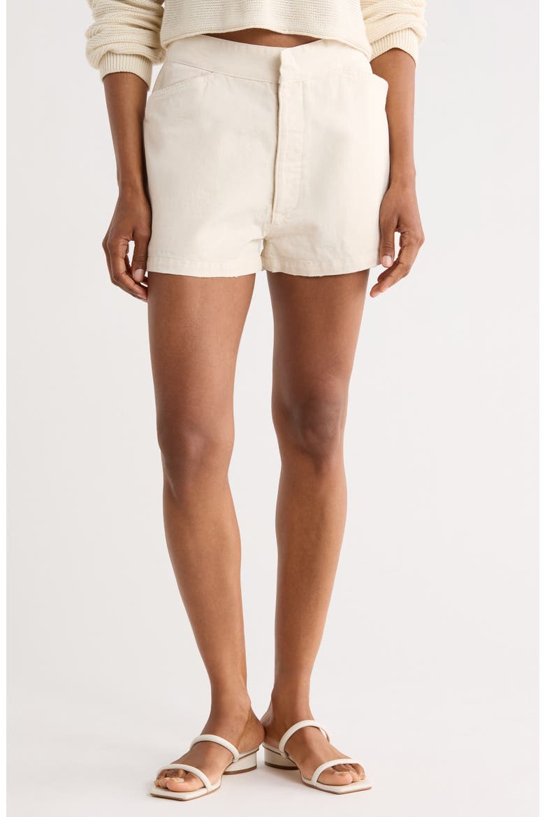 Lace Back Sailor Shorts, Main, color, NATURAL SLUBBY TWILL WHITE