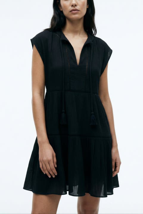 Gari Cotton Cover-up Cap Sleeve Dress