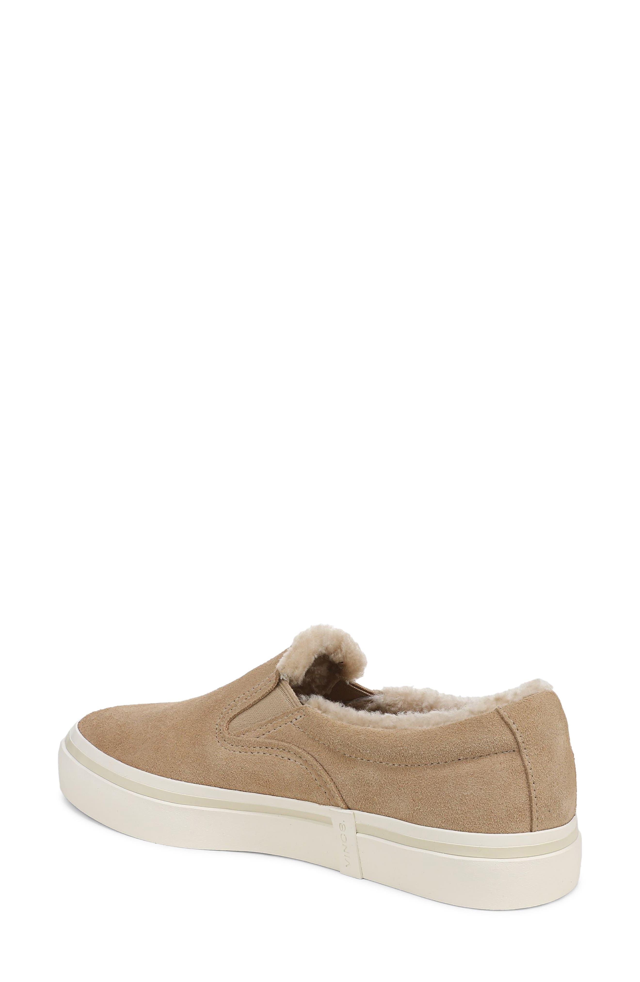 Blair Genuine Shearling Trim Slip-On Sneaker, Alternate, color, TUSCAN SAND LEATHER