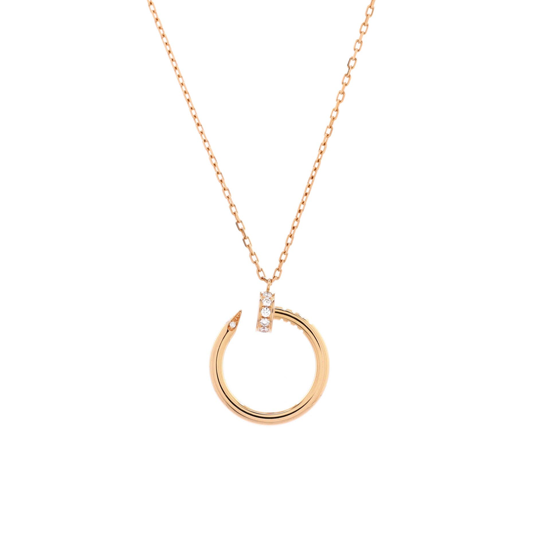 Juste un Clou Pendant Necklace 18K Rose Gold with Diamonds, Main, color, Metallic Gold