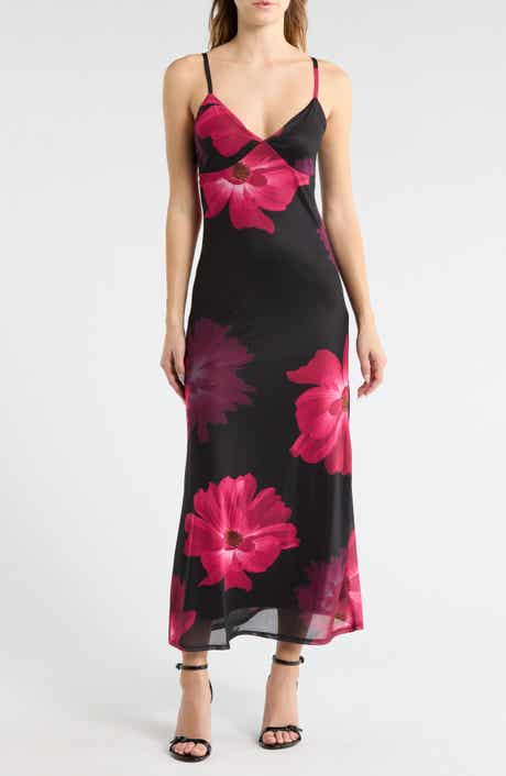 Madden Girl Floral Mesh Maxi Slipdress