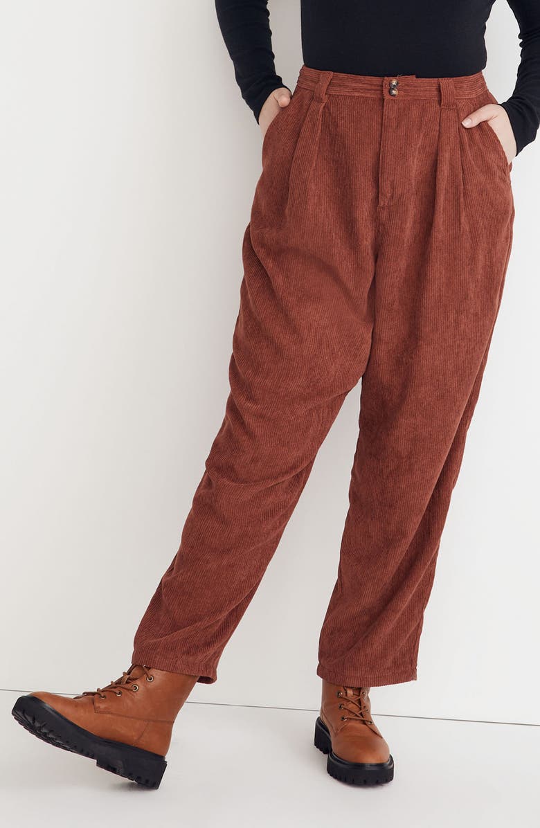 Madewell High Waist Tapered Corduroy Pants, Alternate, color, 