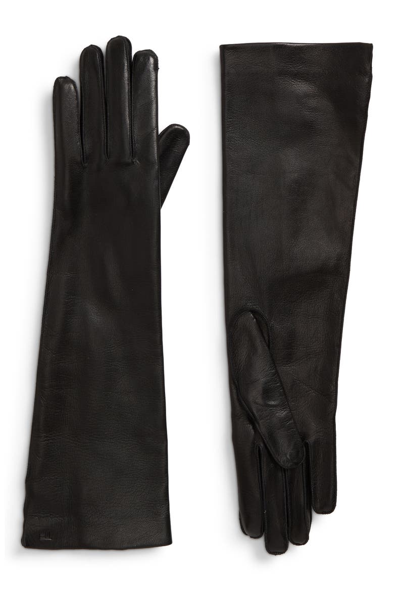 Soft Napa Sheepskin Leather Opera Gloves, Main, color, BLACK