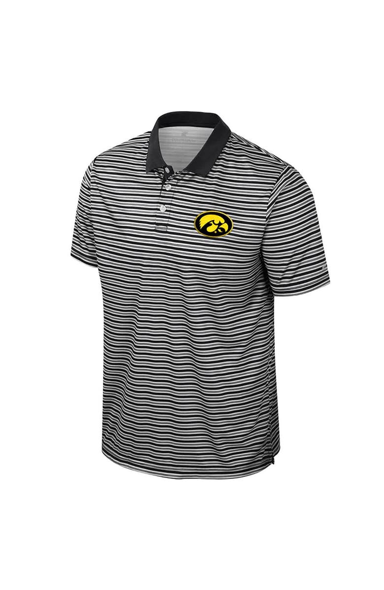 COLOSSEUM Men's Colosseum Black Iowa Hawkeyes Striped Polo, Alternate, color, Black