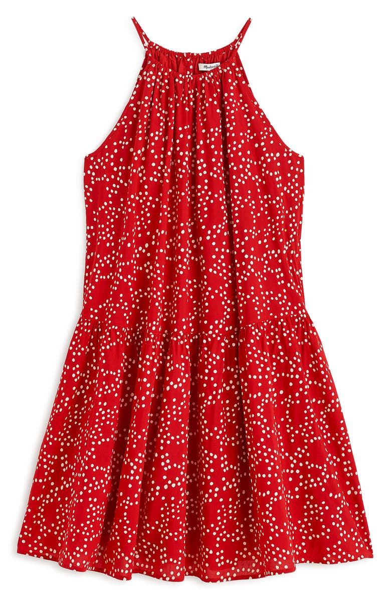 Madewell Drop-Waist Minidress, Main, color, Festival Red