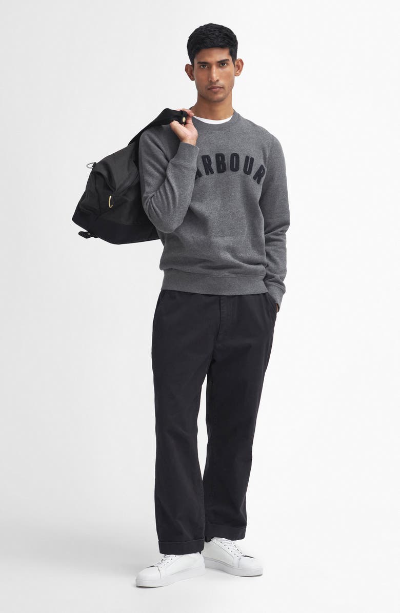 Barbour Prep Logo Crewneck Sweatshirt, Alternate, color, Mid Grey Marl