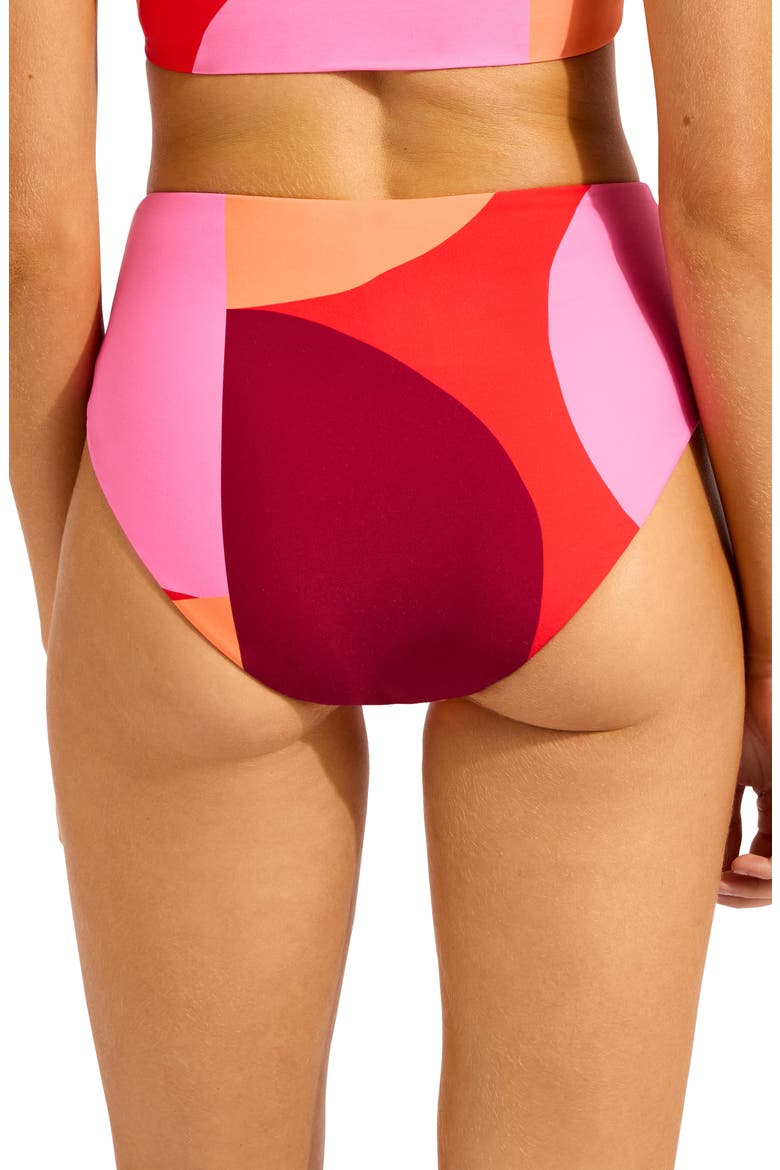 High Waist Bikini Bottoms, Alternate, color, FLAME