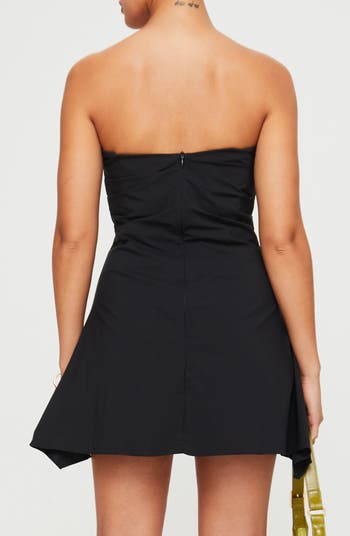 Bradwell Strapless Ruched Cotton Minidress