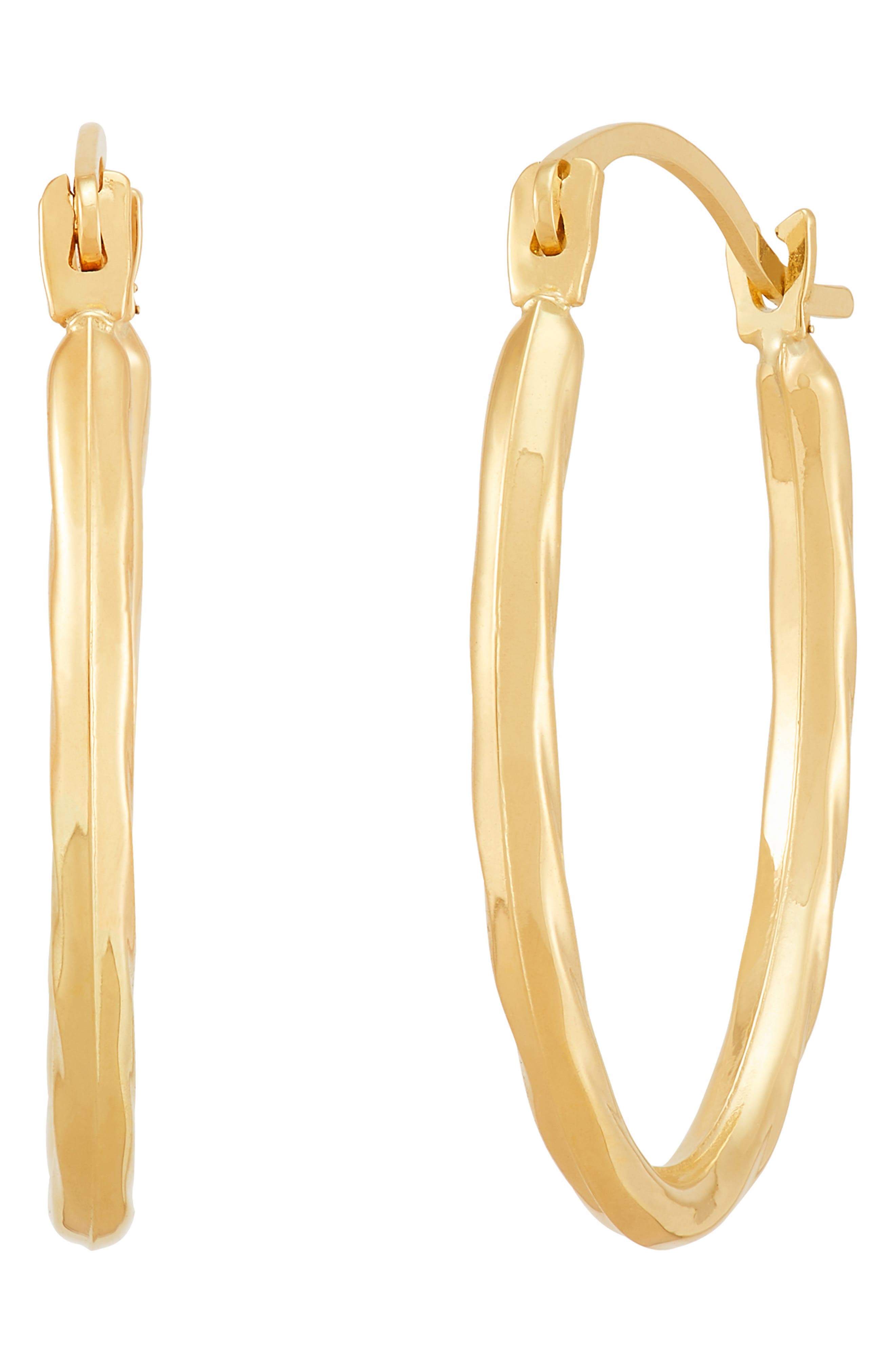 Frankie & Zoe 14K Gold Textured Hoop Earrings