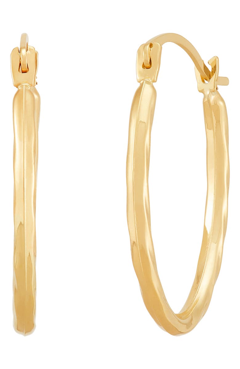 Frankie & Zoe 14K Gold Textured Hoop Earrings, Main, color, Yellow Gold