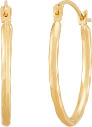Frankie & Zoe 14K Gold Textured Hoop Earrings