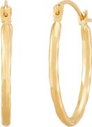 Frankie & Zoe 14K Gold Textured Hoop Earrings