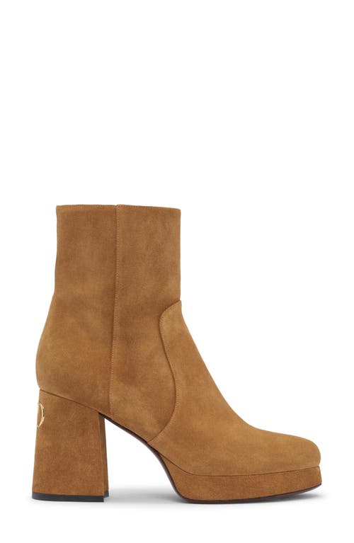 Valentino Vlogo Platform Bootie In Brown
