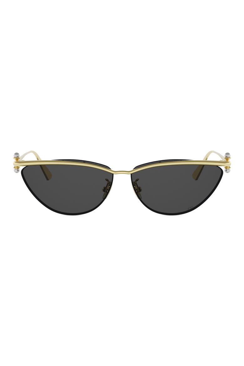 'DiorTribales B2U 61mm Cat Eye Sunglasses, Main, color, SHINY GOLD DH / SMOKE