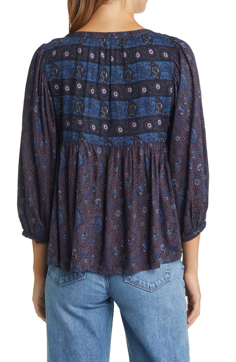 Lucky Brand Paisley Peasant Top, Alternate, color, 