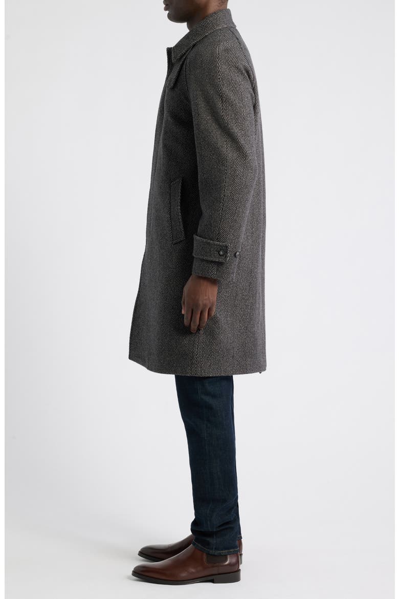 Herringbone Wool Coat, Alternate, color, MEDIUM BROWN