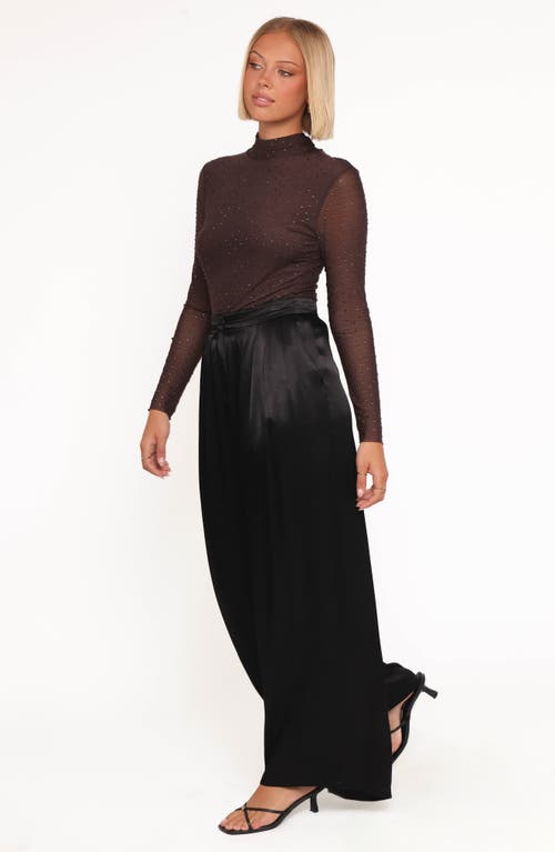 Petal And Pup Petal & Pup Joyce Pleated Satin Wide Leg Pants In Black