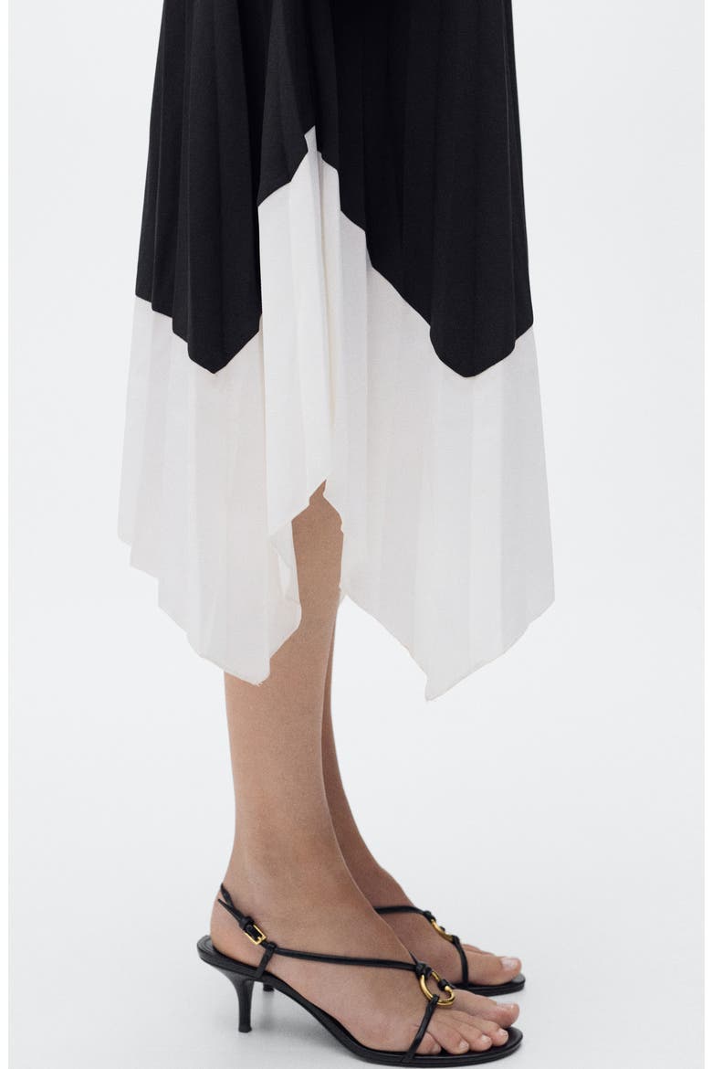 Pleated Asymmetric Maxi Skirt, Alternate, color, BLACK