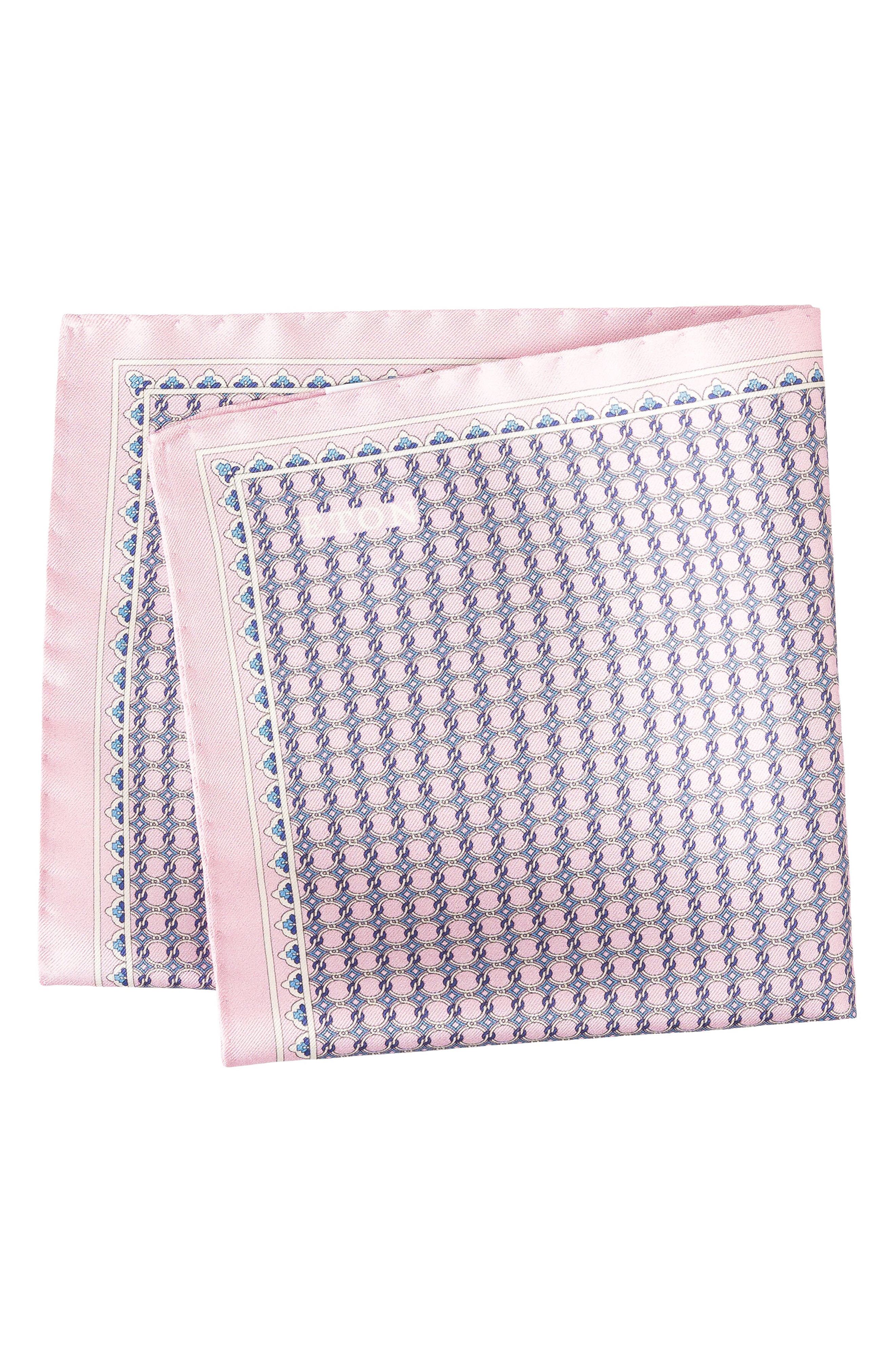 Interlock Print Silk Twill Pocket Square