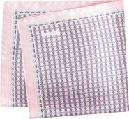 Eton Interlock Print Silk Twill Pocket Square