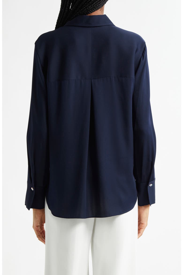 Stretch Silk Button-Up Shirt, Alternate, color, COASTAL