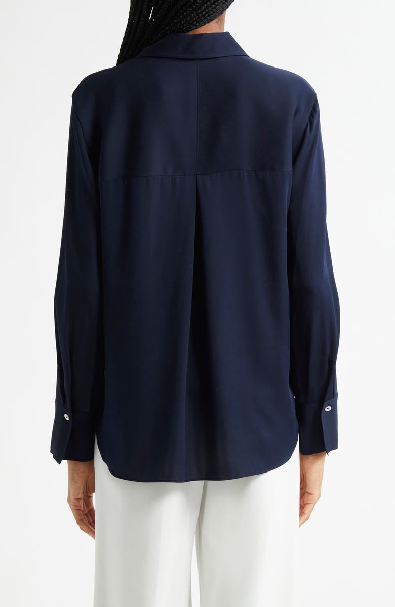 Vince Stretch Silk Button-Up Shirt, Alternate, color, Coastal