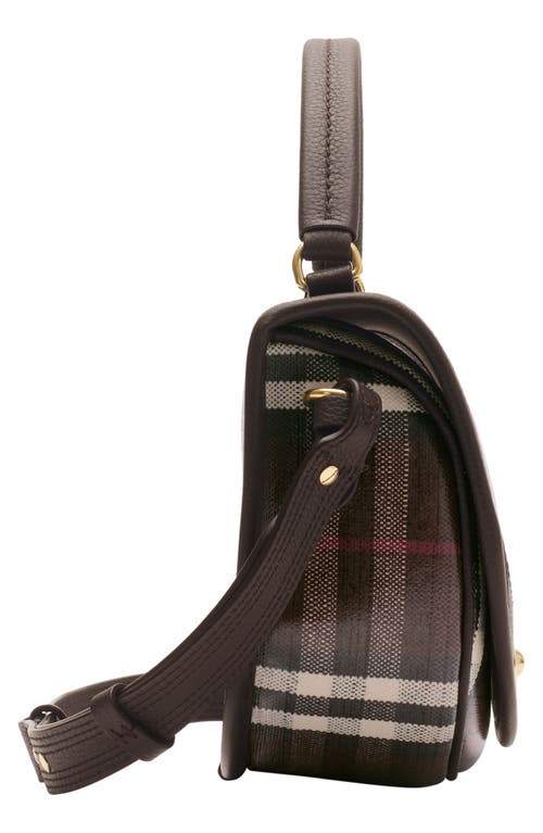 Burberry Womens Mahogany Highlands Check Cotton-blend Cross-body Bag In Brown