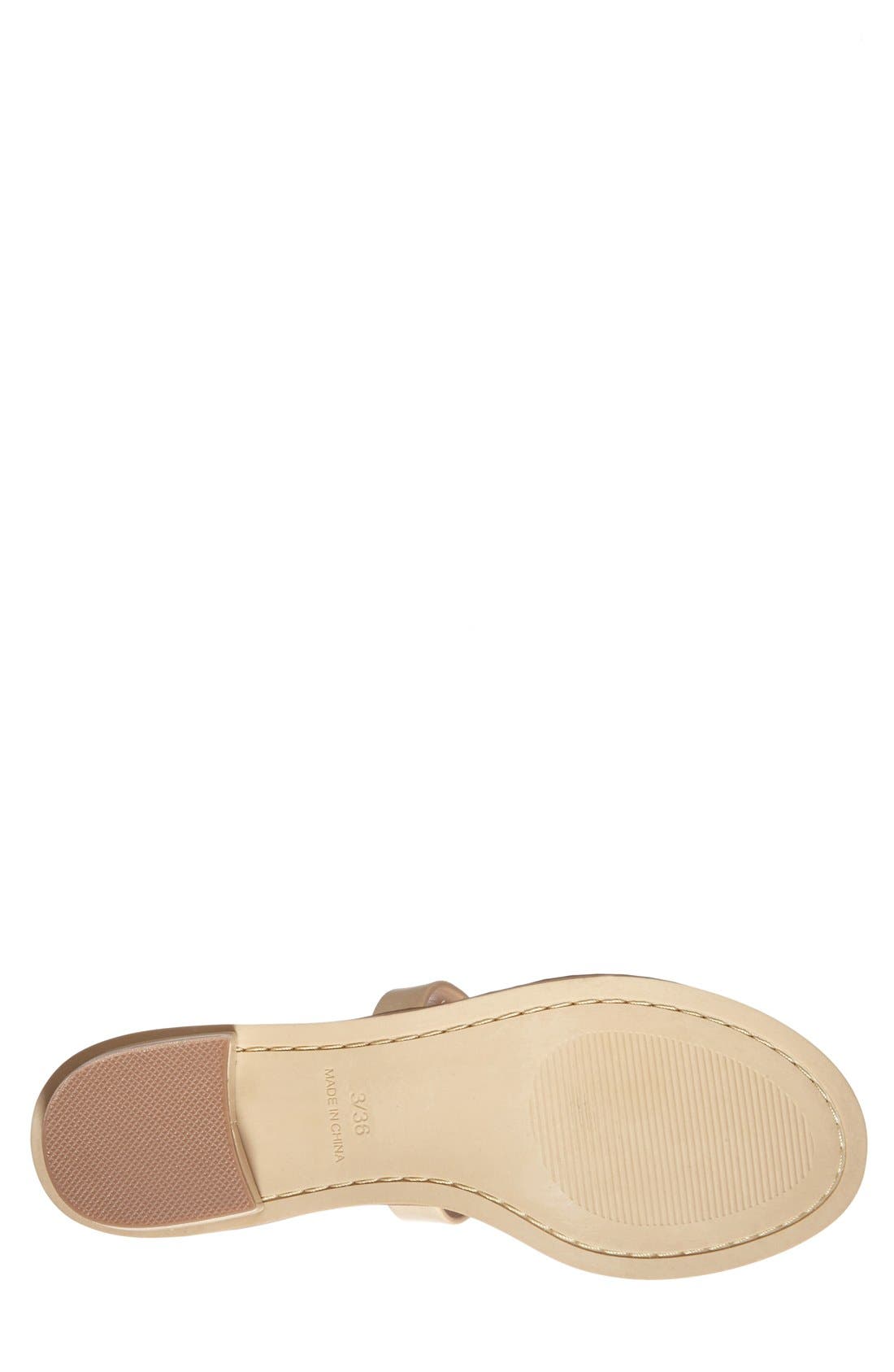 'Heartbeat' Lizard Embossed Sandal, Alternate, color, NUDE