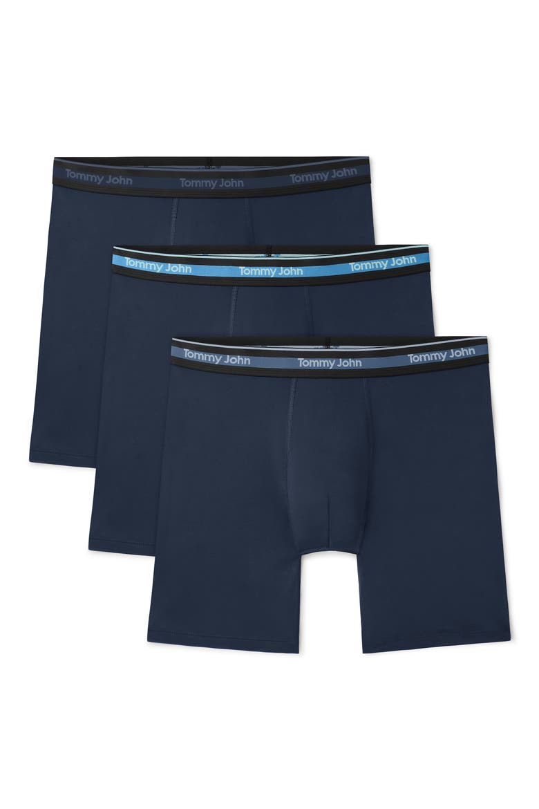 3-Pack Comfort Micro 6-Inch Boxer Briefs, Main, color, DRESS BLUES W BONNIE