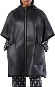 Marina Rinaldi Gel Reversible Faux Fur Hooded Cape