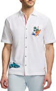 Robert Graham Good Surf Short Sleeve Cotton Knit Button-Up Shirt