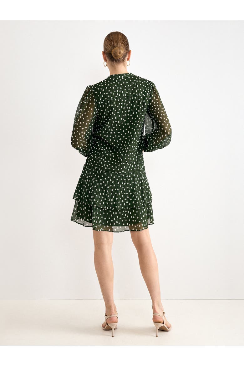 Alma Printed Swing Dress, Alternate, color, Green