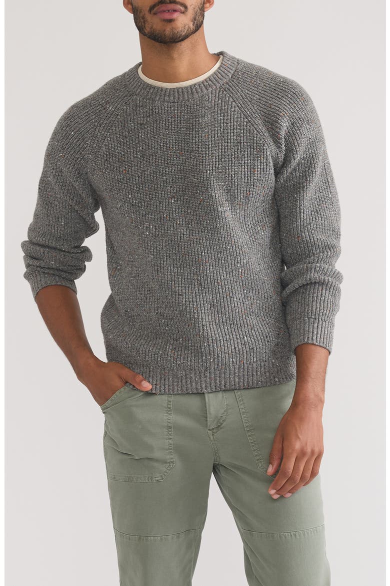 Inverness Crewneck Nep Cotton Blend Sweater, Main, color, MID GREY