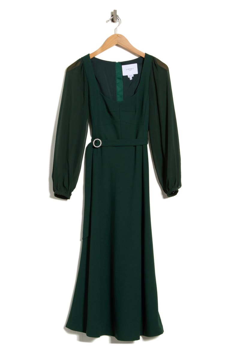 Perdy Long Sleeve Dress, Alternate, color, GREEN