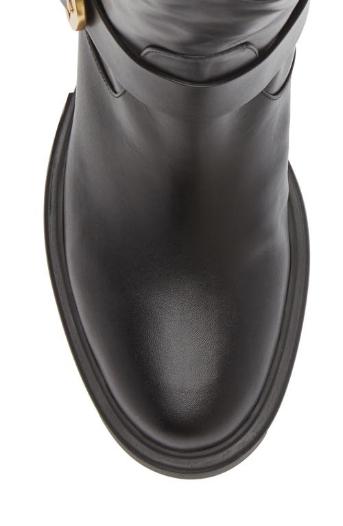 Stuart Weitzman Soho Moto Bootie In Black Smooth Calf