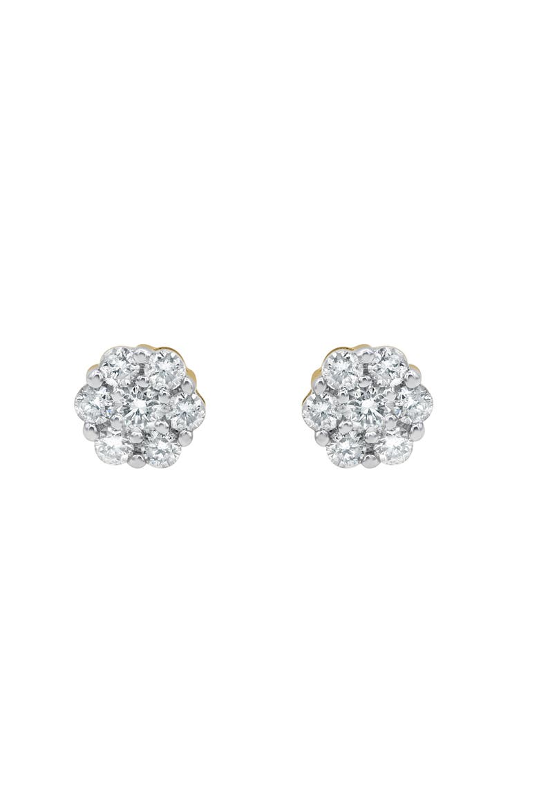 Meadow 0.5 Ct TW Lab Grown Diamond Cluster Studs 14K Gold Earrings, Alternate, color, 14K Yellow Gold