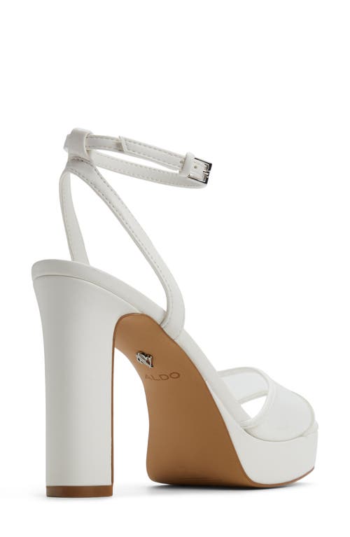 Shop Aldo Chicglimmer Ankle Strap Platform Sandal In White