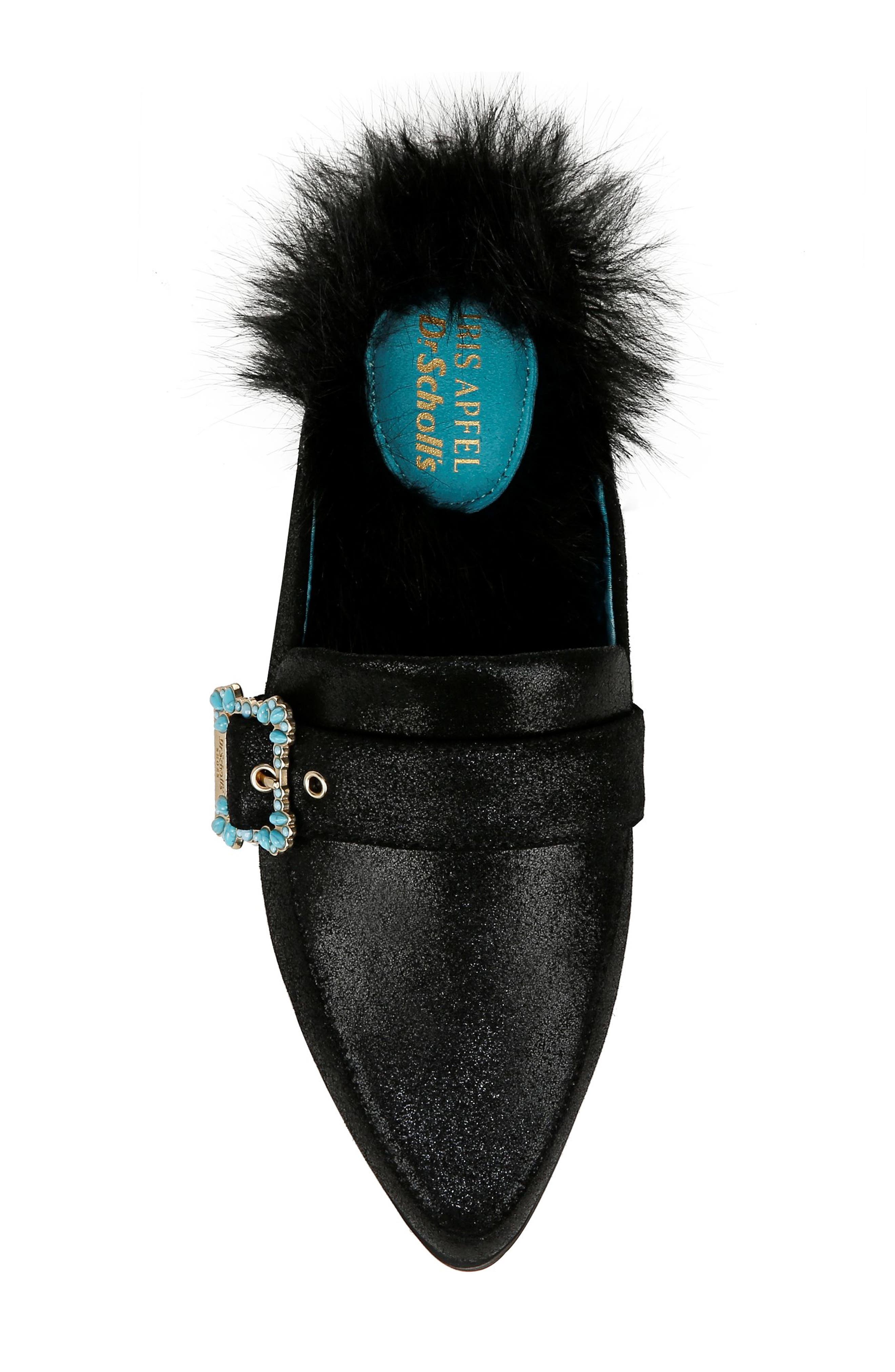 Dr. Scholl's x Iris Apfel Mr. Carl Faux Fur Mule, Alternate, color, 