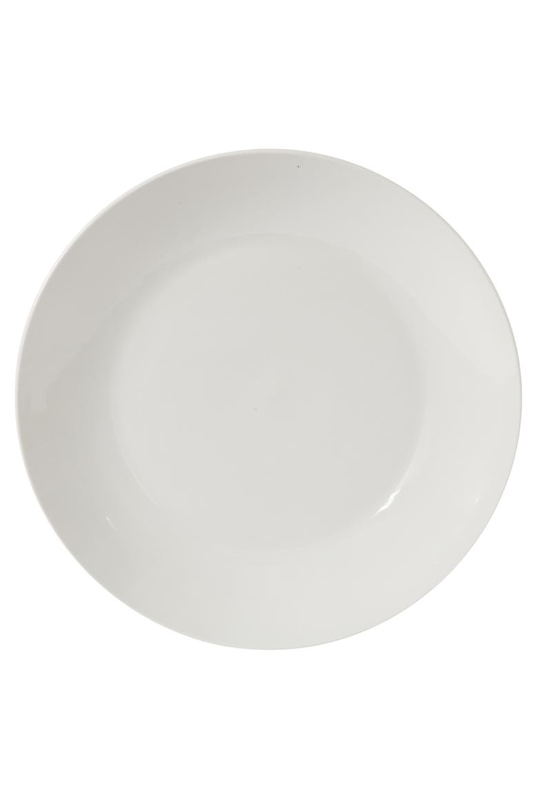 17-Piece Porcelain Dinnerware Set for 4 with Metal Rack, Alternate, color, White